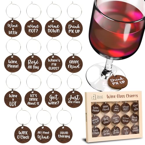 15 Pcs Christmas Wine Glass Charms K91067