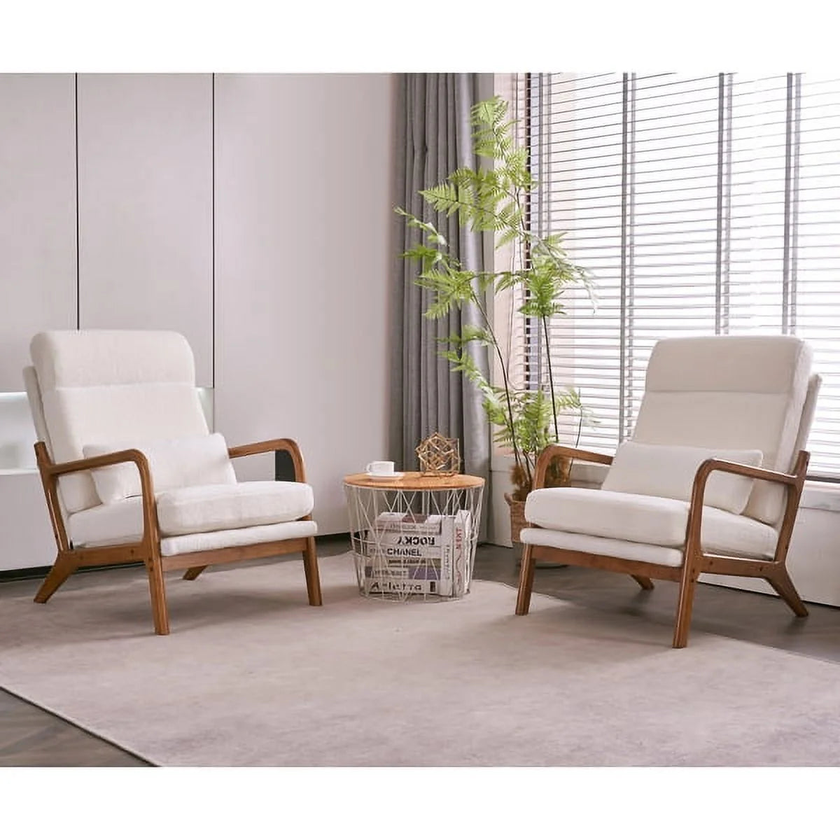 Mid-Century Modern Accent Chair with Lumbar Pillow E9586