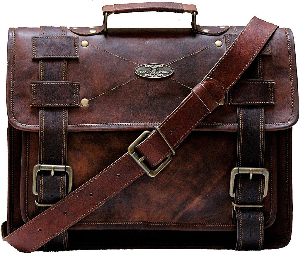 Vintage Brown Leather Laptop Messenger Bag (11 X 15) H60090