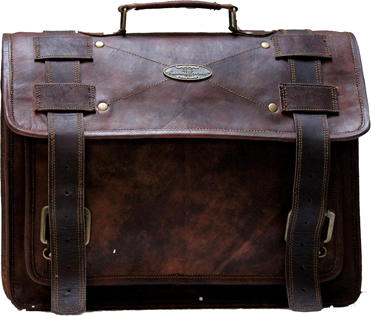 Vintage Brown Leather Laptop Messenger Bag (11 X 15) H60090