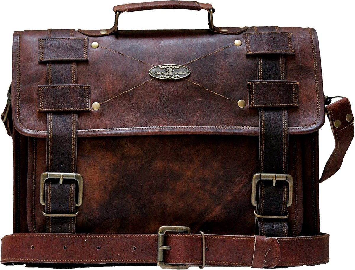 Vintage Brown Leather Laptop Messenger Bag (11 X 15) H60090