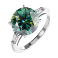 5ct Round Cut Moissanite Sterling Silver Engagement Rings with Certificate A850