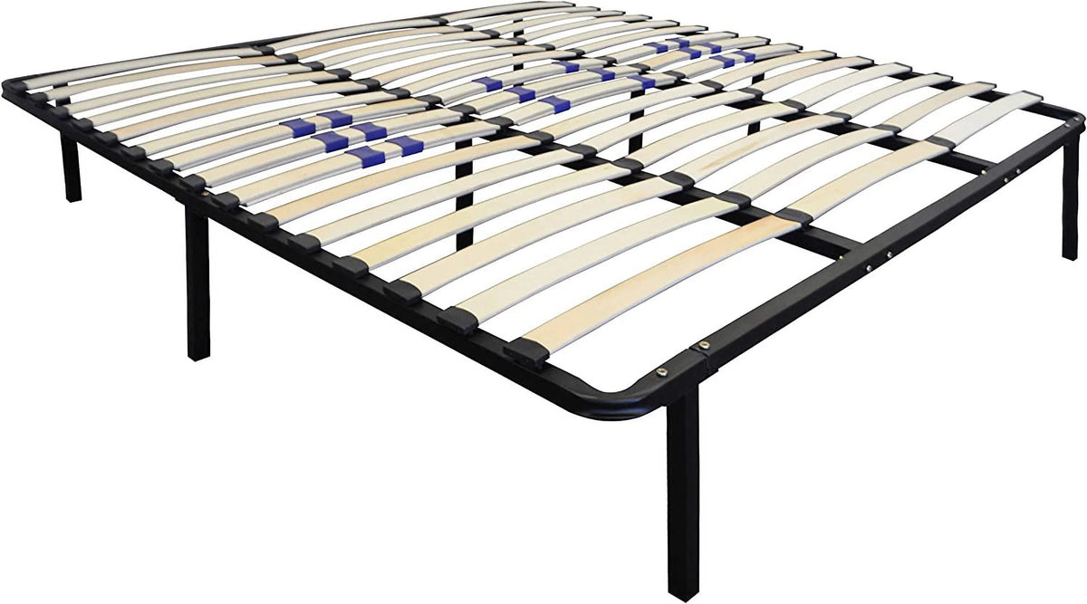 King Metal Platform Bed Frame with Wood Slat Support M5570