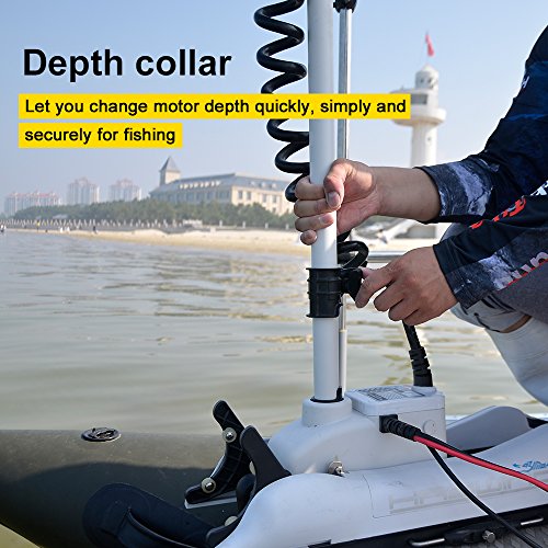 White 12V 55LBS 54 Inch Bow Mount Trolling Motor with Remote Control Y34037
