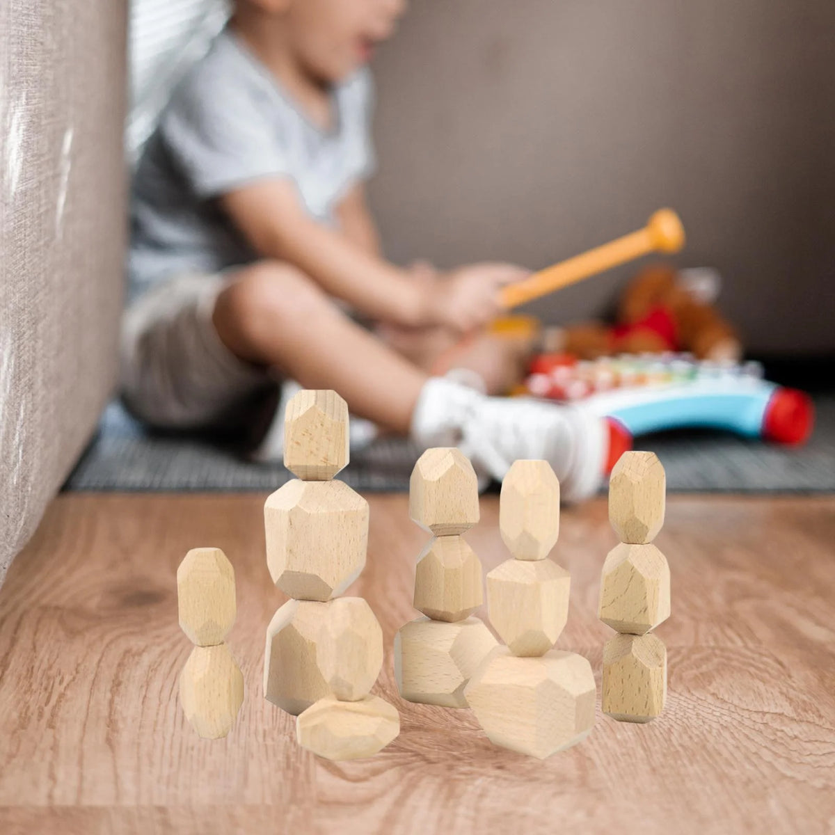 Wooden Stacking Stones Building Blocks N889