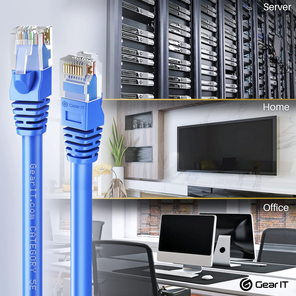 100-Pack Cat5e Ethernet Patch Cable 1.5 Feet Blue C4013