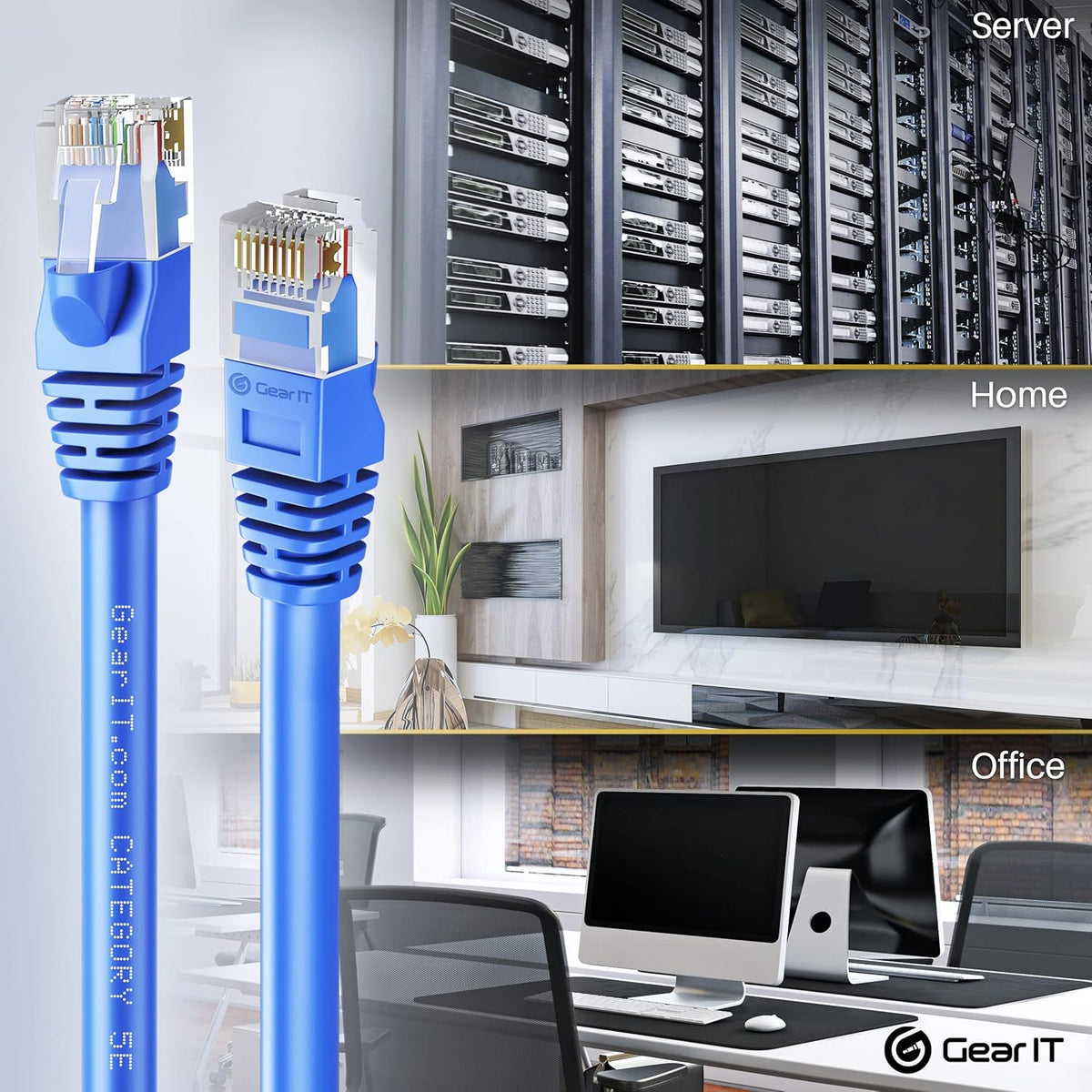 100-Pack Cat5e Ethernet Patch Cable 1.5 Feet Blue C4013