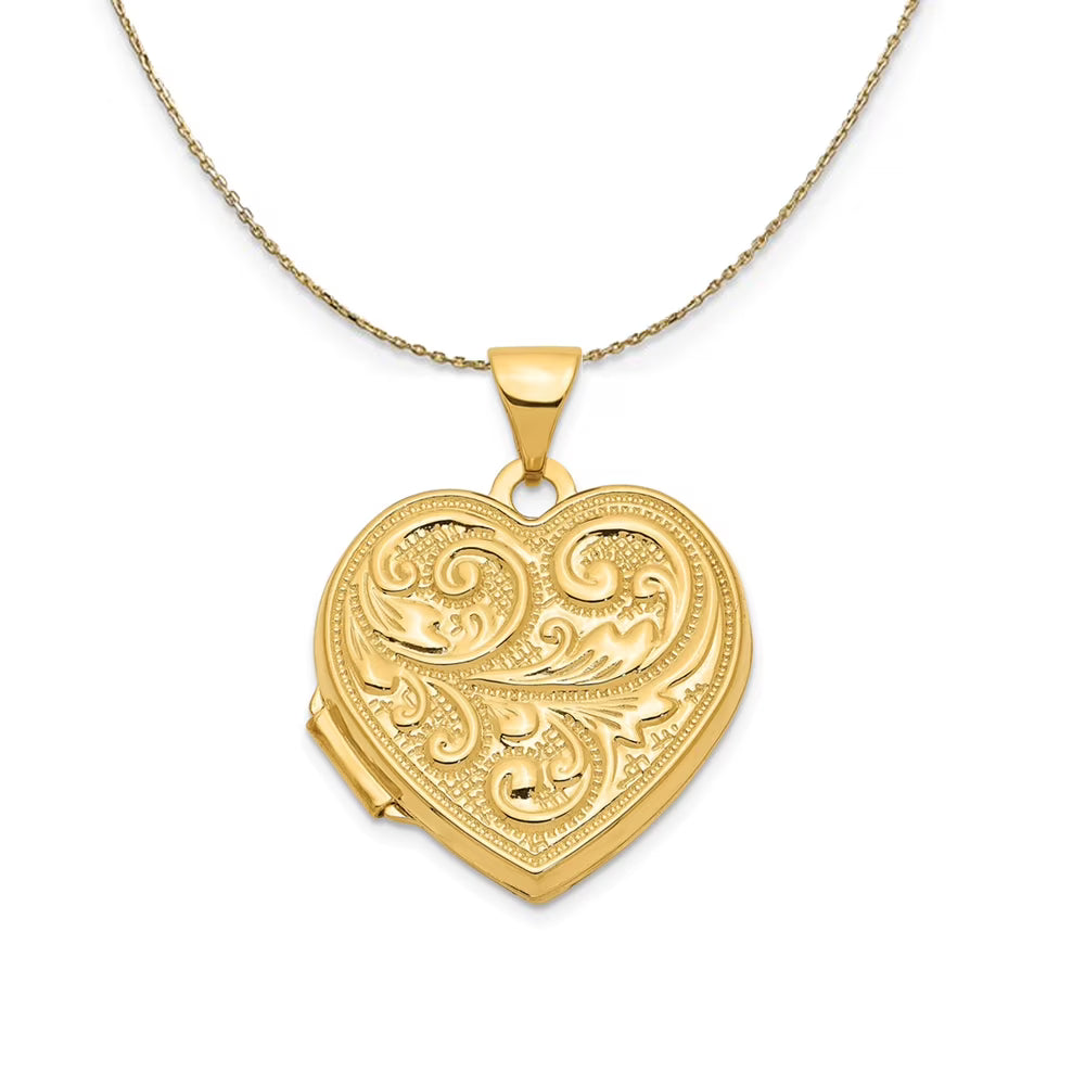 14k Yellow Gold Heart Locket Necklace G281