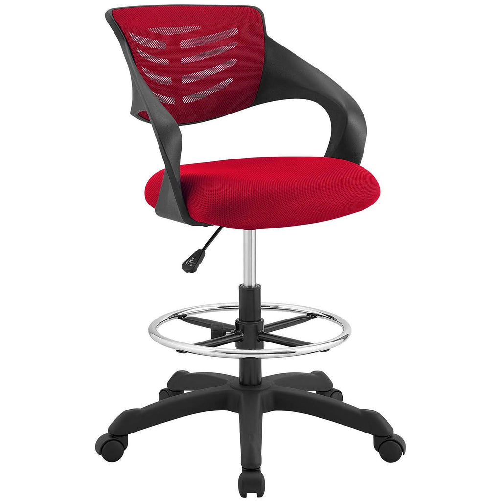 Red Mesh Drafting Chair J249656