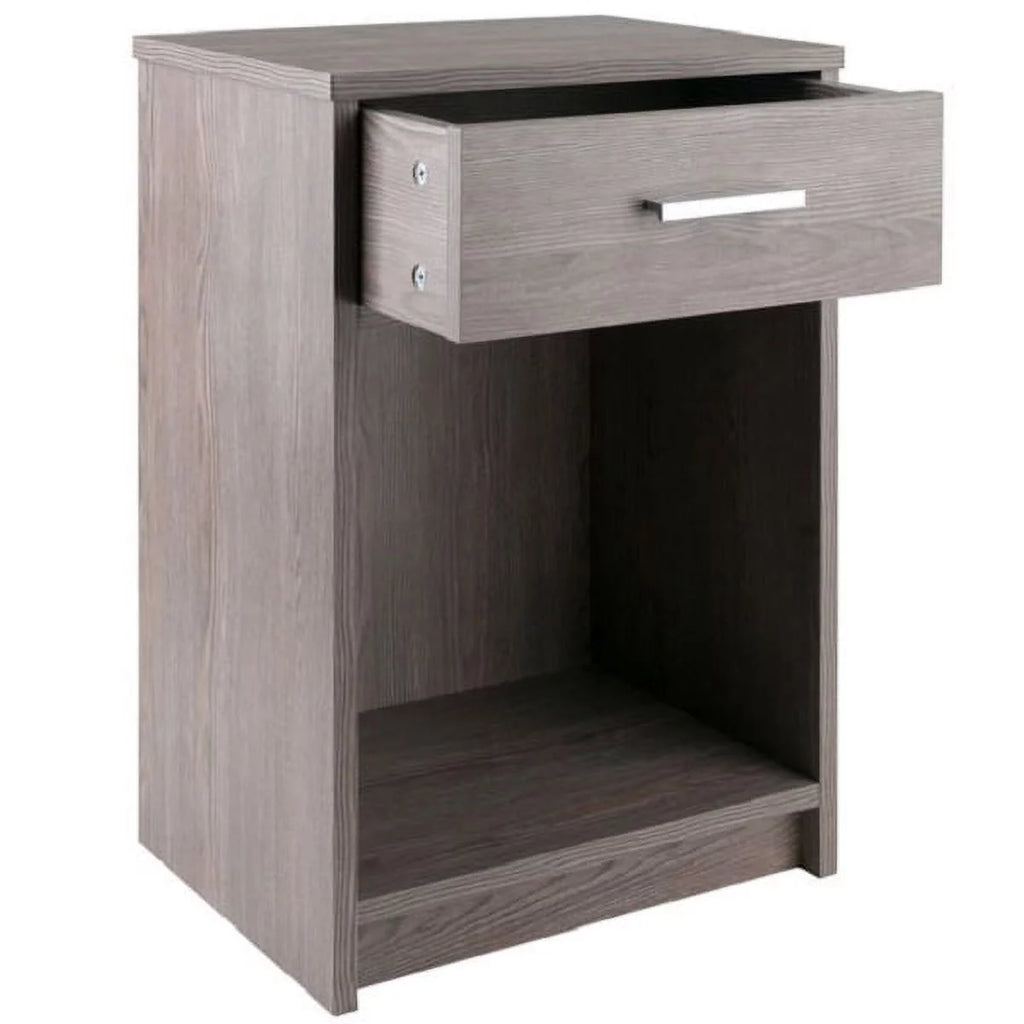 Ash Grey Wood Accent Table with Open Cabinet W448915
