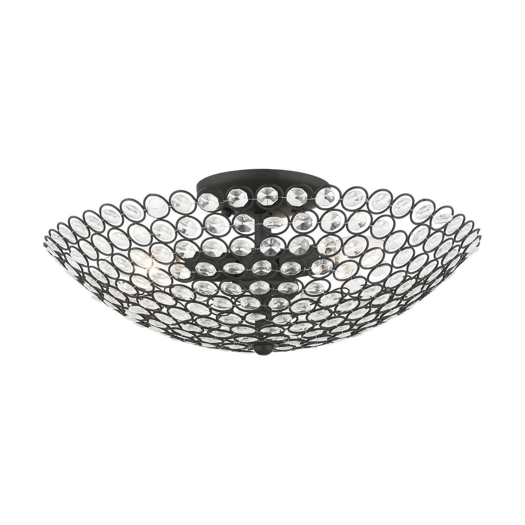3 Light Semi-Flush Mount Black R5210
