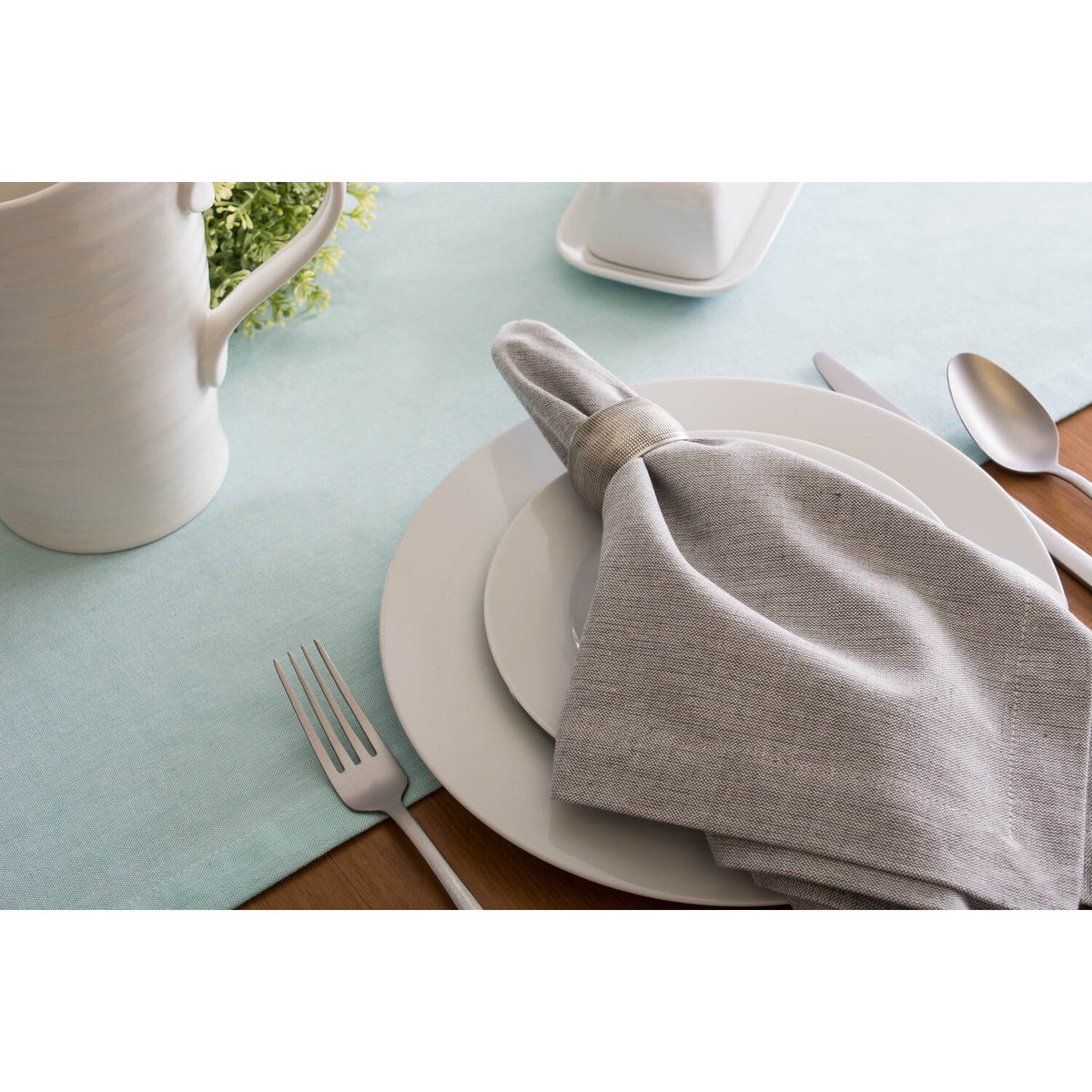 14x72" Cotton Chambray Table Runner I57365