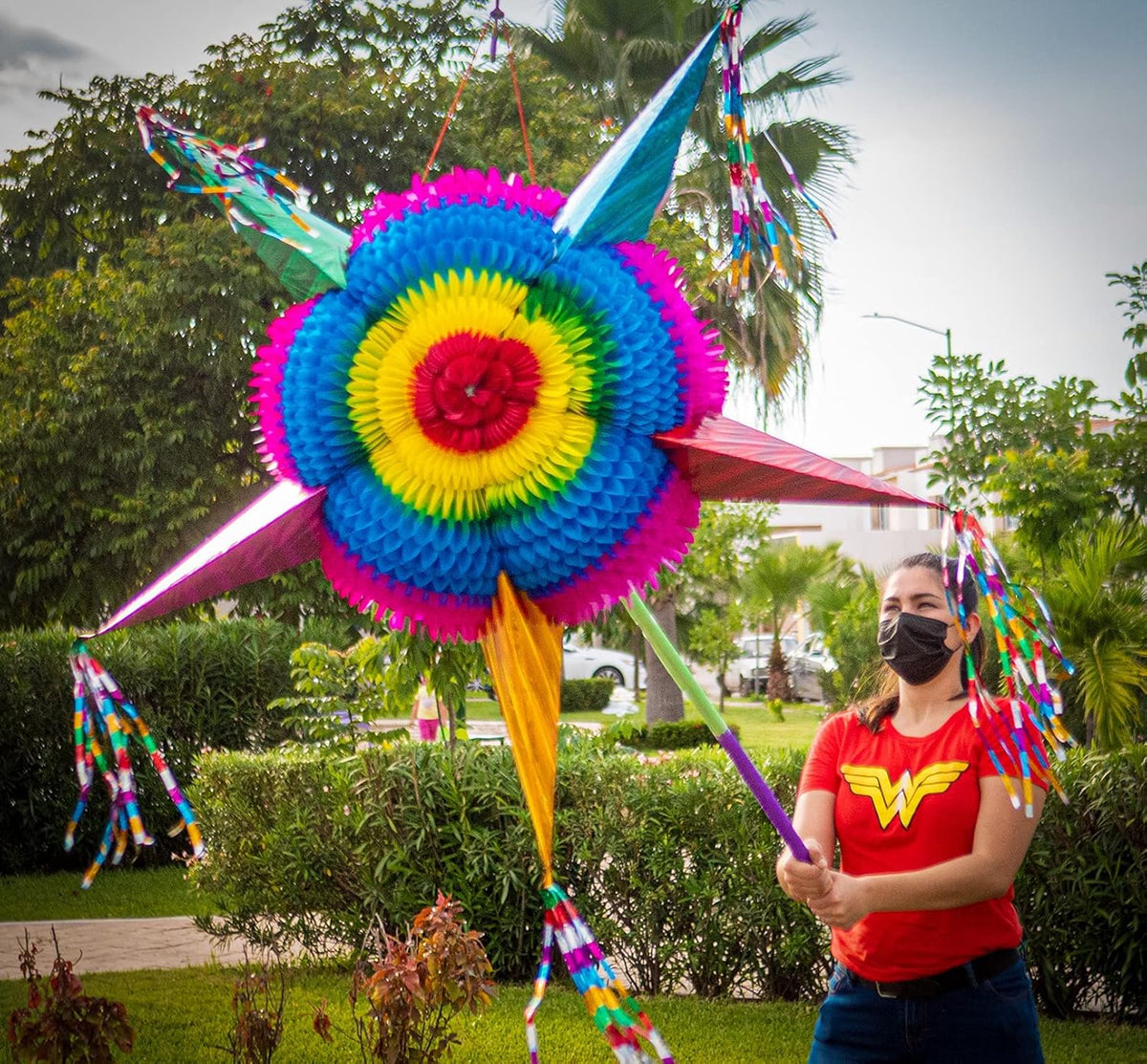 52 Inch Rainbow Star Pinata D6545