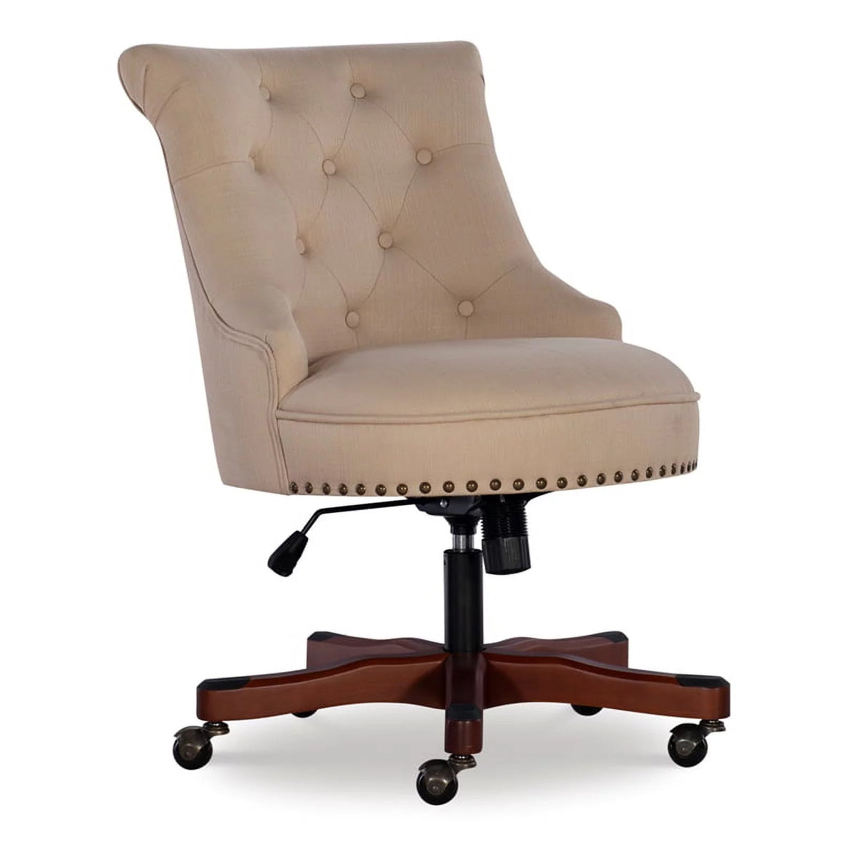 Wood Upholstered Office Chair Beige U248