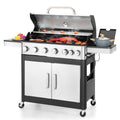 6 Burner Propane Gas Grill with Side Burner Stainless Steel T310