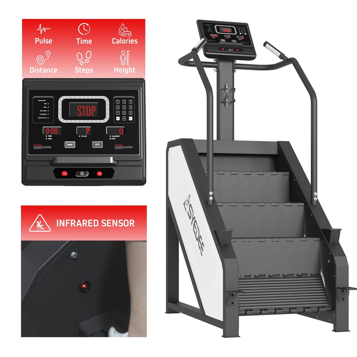 Stair Stepper with LED Screen, 12 Workout Programs, 441LBS Step Machine U2623