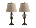 Antique Bronze Metal Table Lamp with USB-C Charging Port, Set of 2 C44313