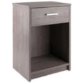 Ash Grey Wood Accent Table with Open Cabinet W448915
