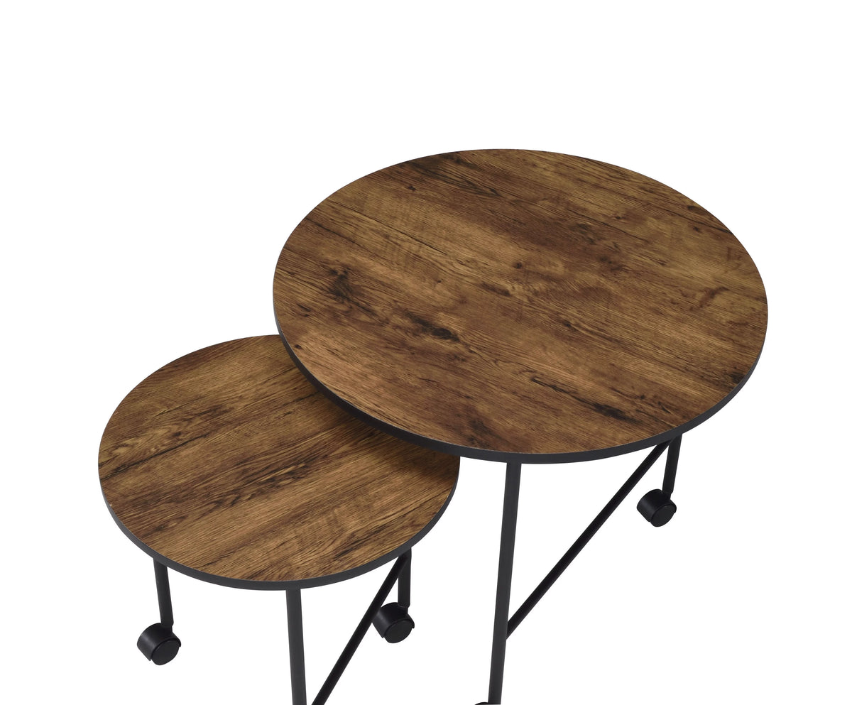 Vintage Oak Nesting Tables O816