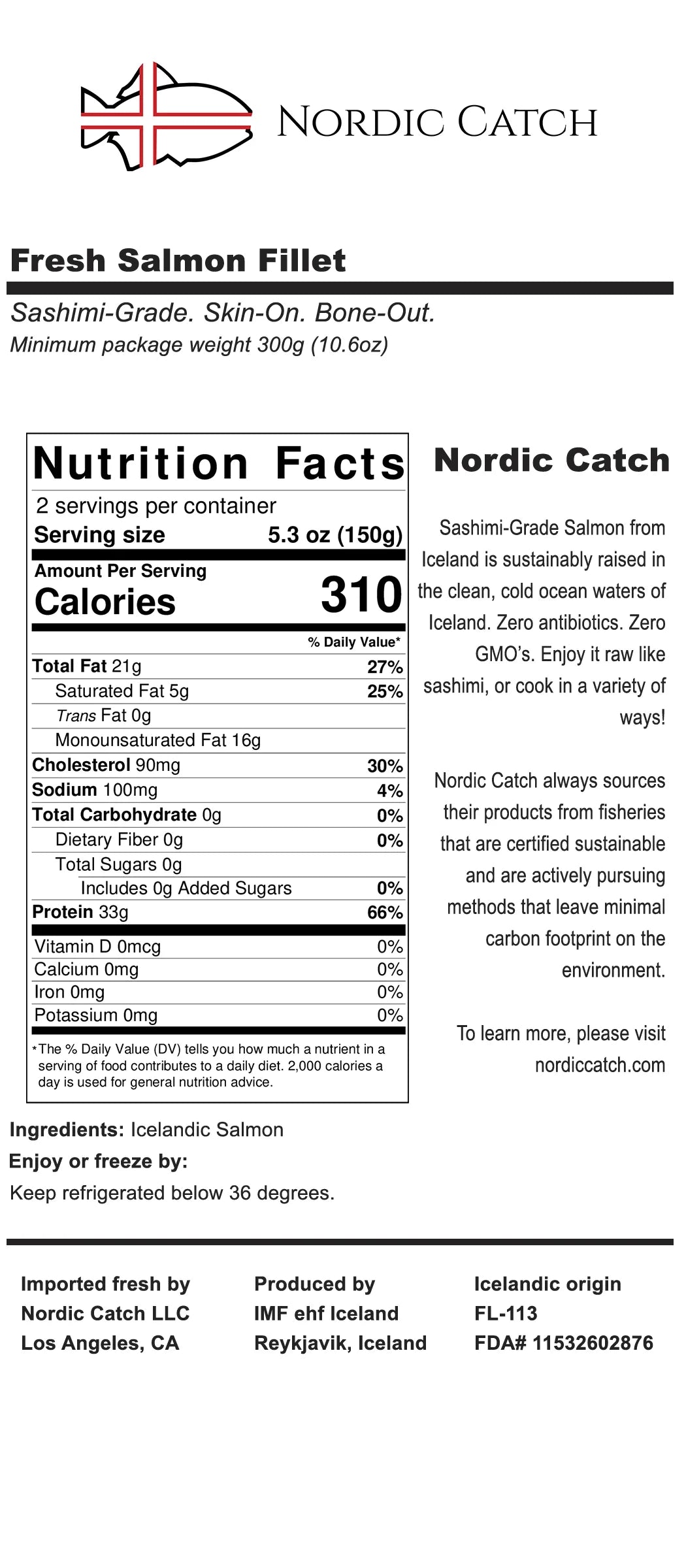 Salmon Nigiri Sushi Kit for 2 - Icelandic Salmon (11oz Fillet) G17727