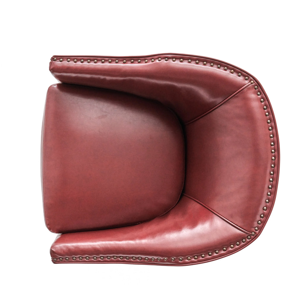 Red Bonded Leather Club Chair N397