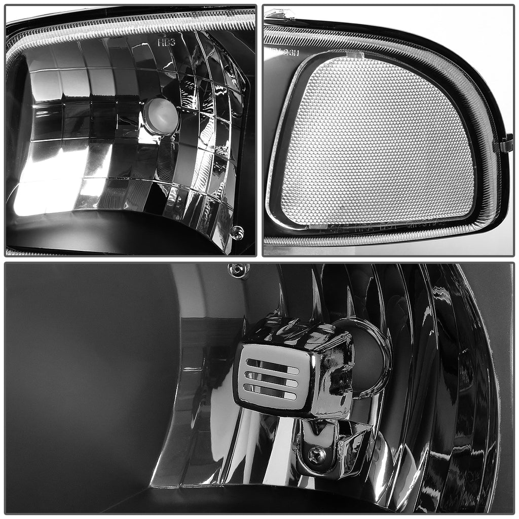 Black Housing Headlight and Clear Corner Bumper Light J6840