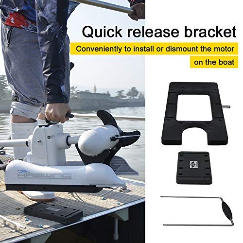 White 12V 55LBS 54 Inch Bow Mount Trolling Motor with Remote Control Y34037