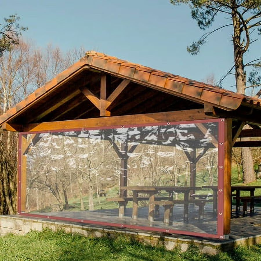 Brown Clear Awning Canopy Tarpaulin F4901