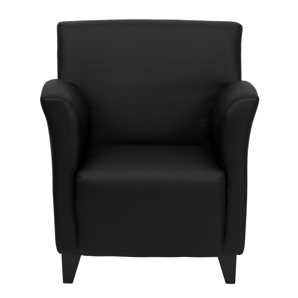 Black LeatherSoft Lounge Chair with Flared Arms F441
