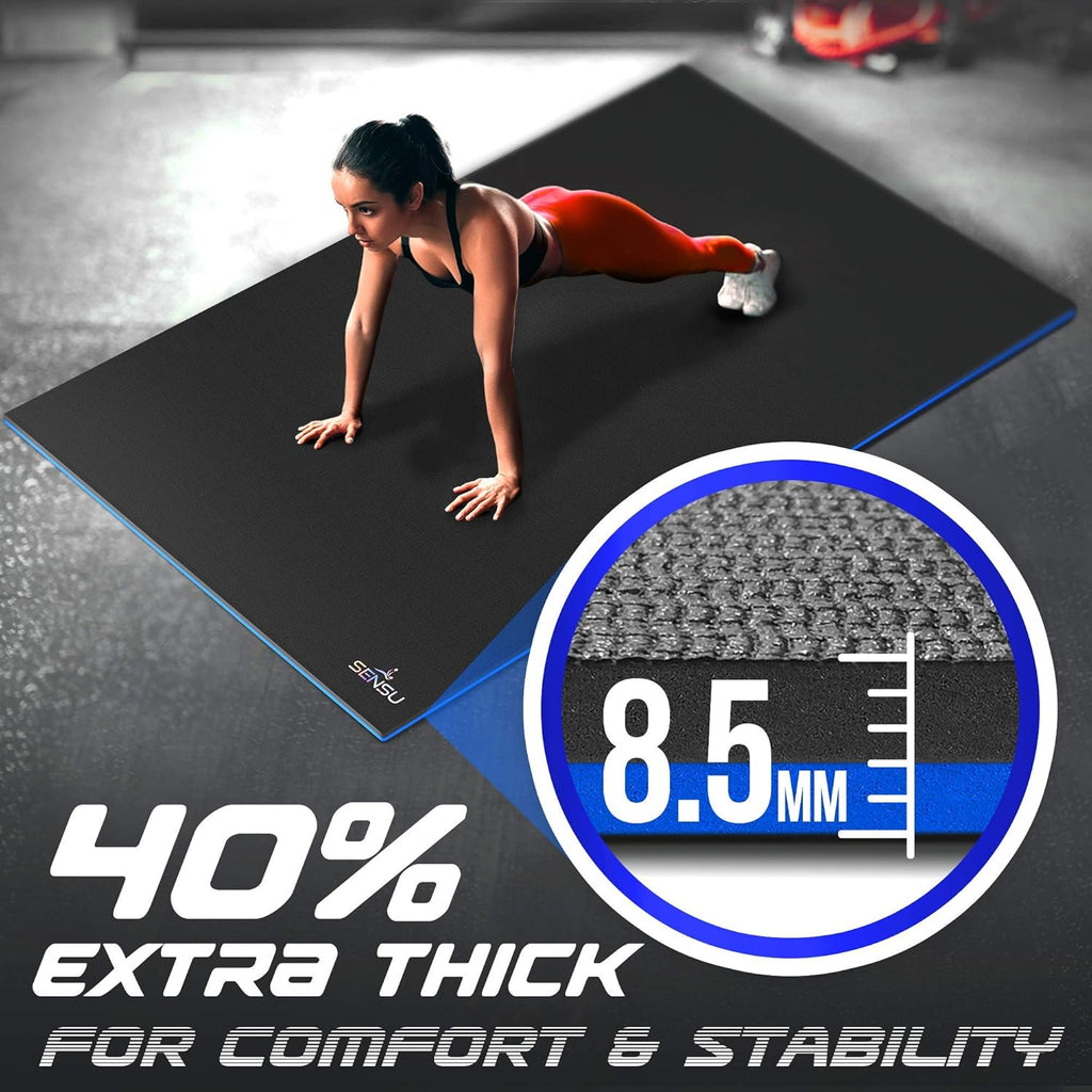 Large Exercise Mat 6’ x 4’ x 8.5mm Extra Thick Non-Slip Workout Mat R305