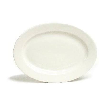 Oval Wide Rim Rolled Edge Platter - American White - 6 Pcs C18523