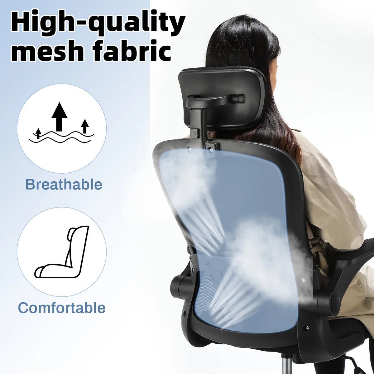 Black Ergonomic High Back Mesh Office Chair with Lumbar Support P9489