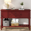 Red Console Table with 2 Drawers and 2 Cabinets E3007