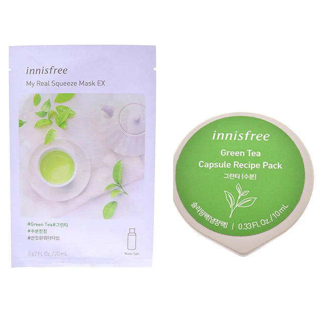 Green Tea Mask Kit - 2 Pc Kit 0.67oz Mask - Green Tea, 0.33oz Capsule Recipe Pack Mask - Green Tea Z881728