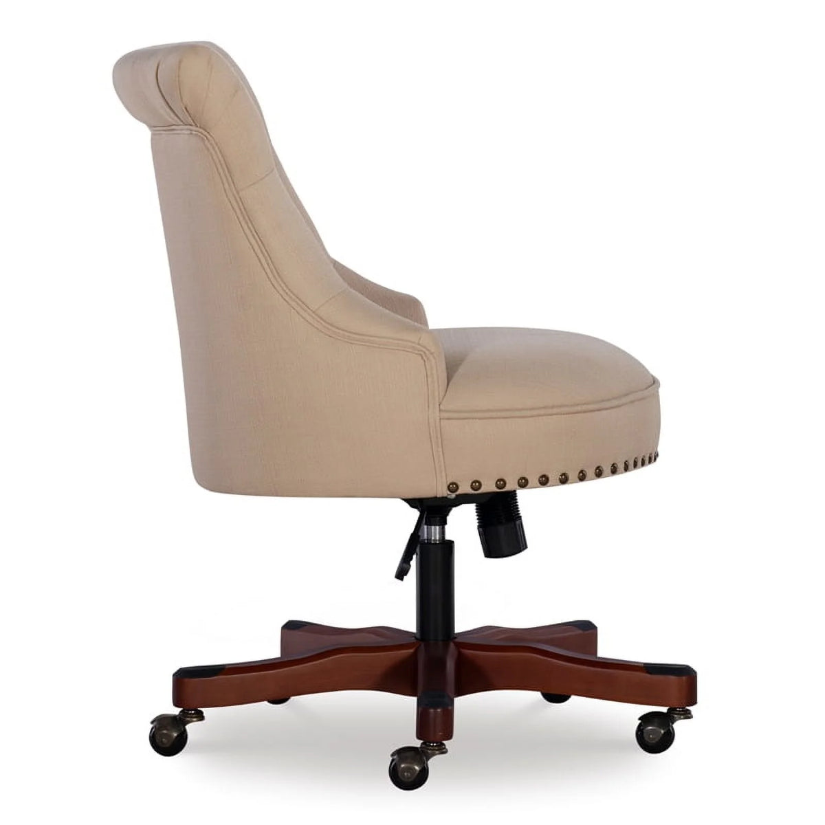 Wood Upholstered Office Chair Beige U248