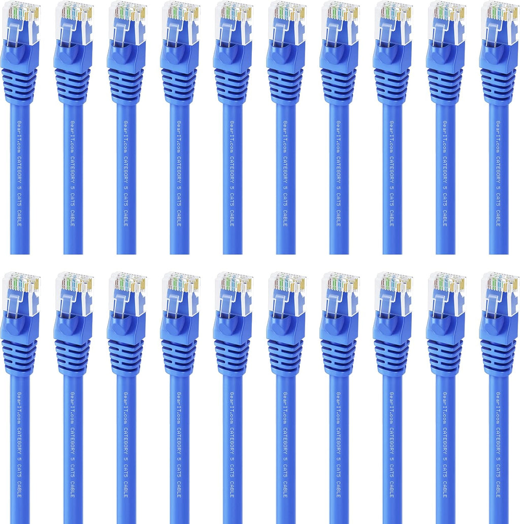 100-Pack Cat5e Ethernet Patch Cable 1.5 Feet Blue C4013