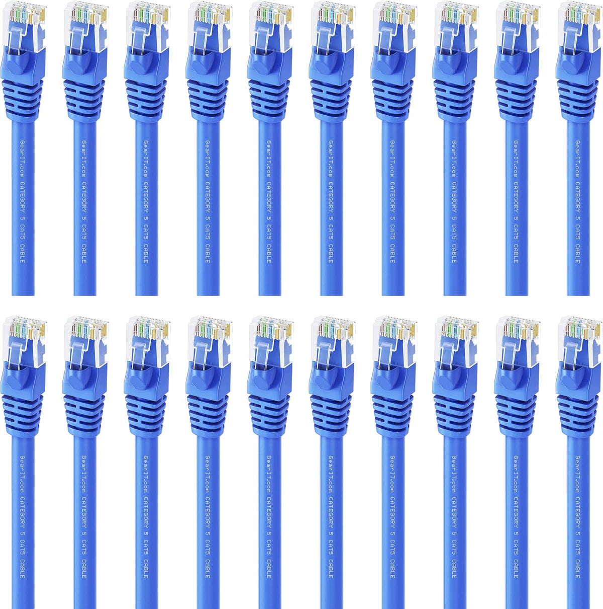 100-Pack Cat5e Ethernet Patch Cable 1.5 Feet Blue C4013