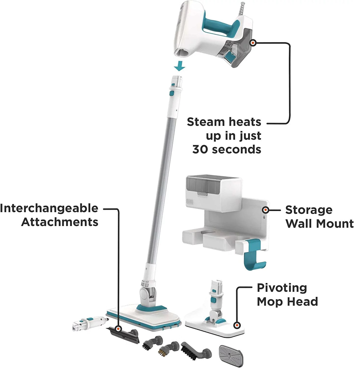 Multipurpose Steam Cleaning System with 7 Attachments T58552