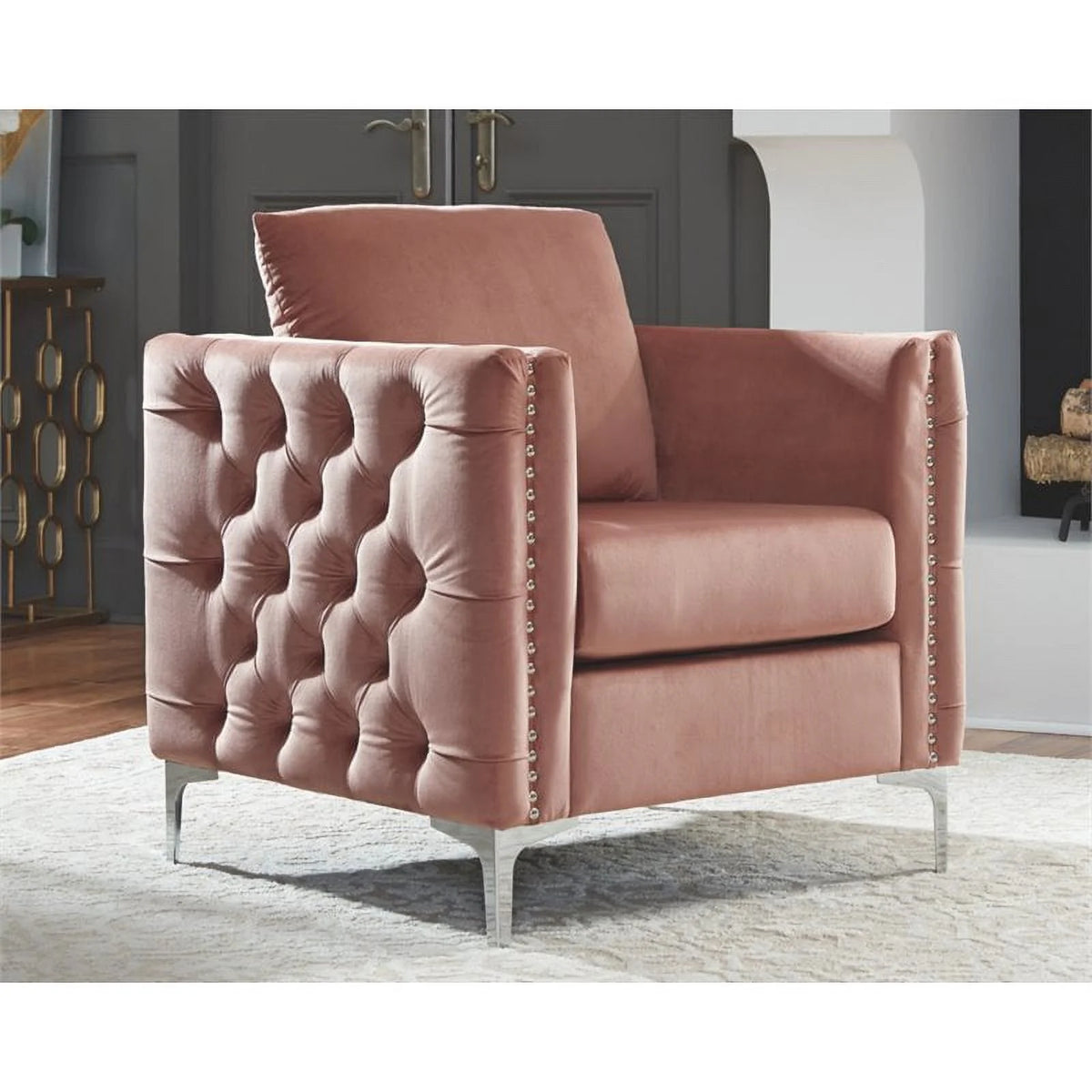 Blush Pink Accent Chair C317887