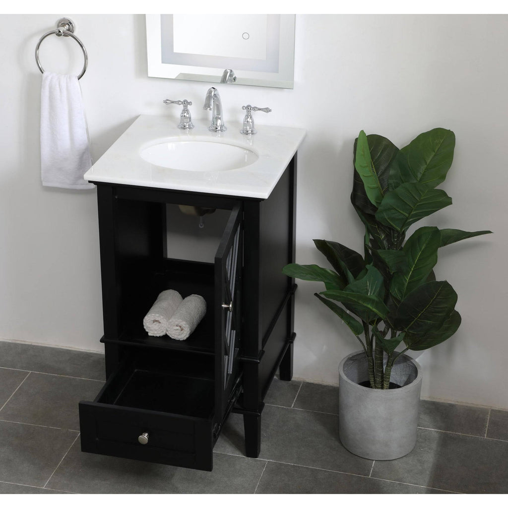 Grey Vanity Cabinet Set with Marble Top S475576