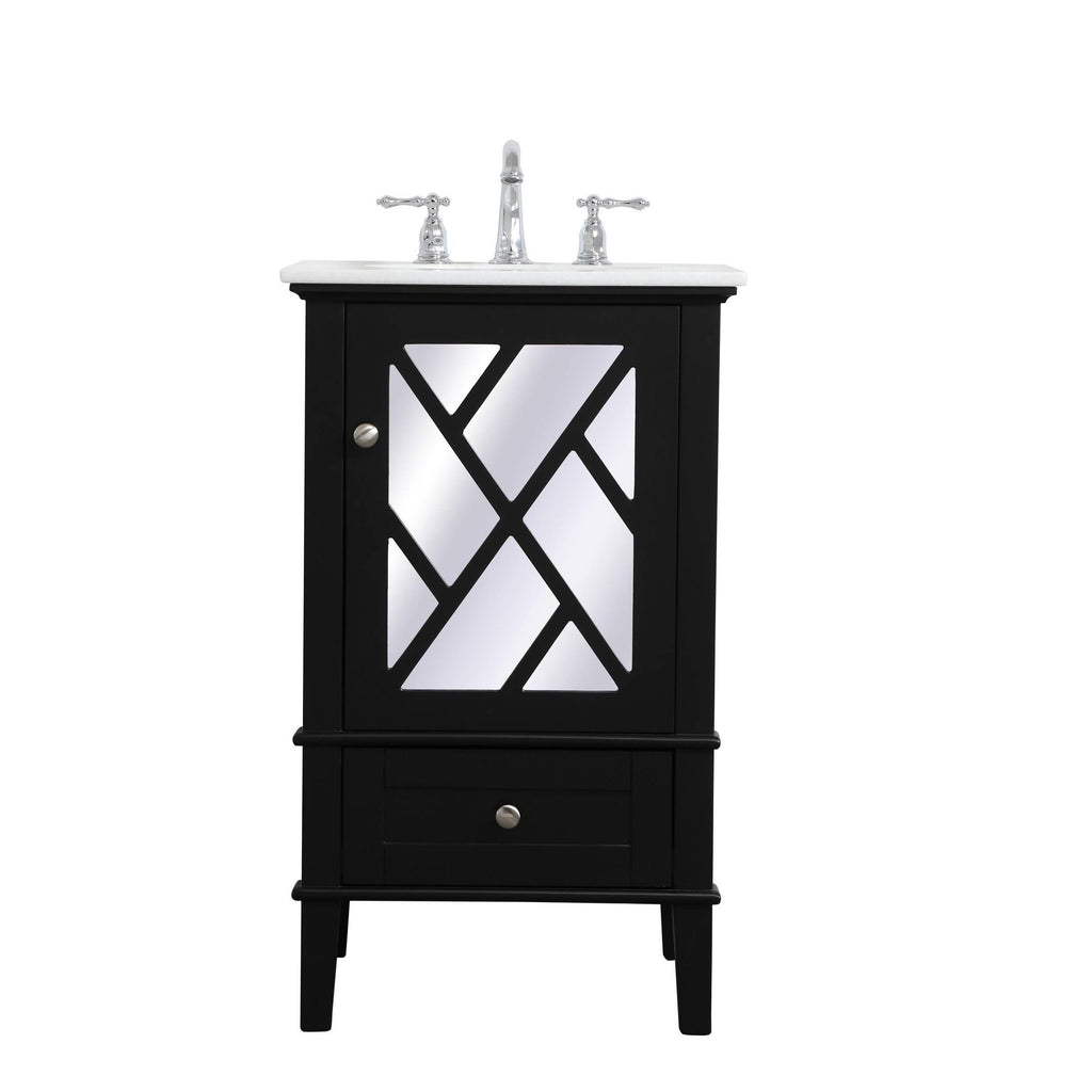 Grey Vanity Cabinet Set with Marble Top S475576