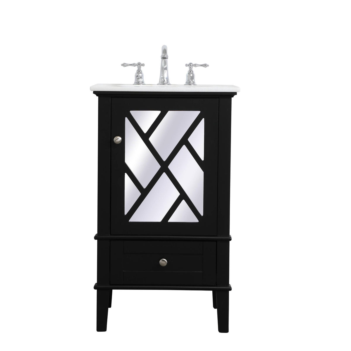Grey Vanity Cabinet Set with Marble Top S475576