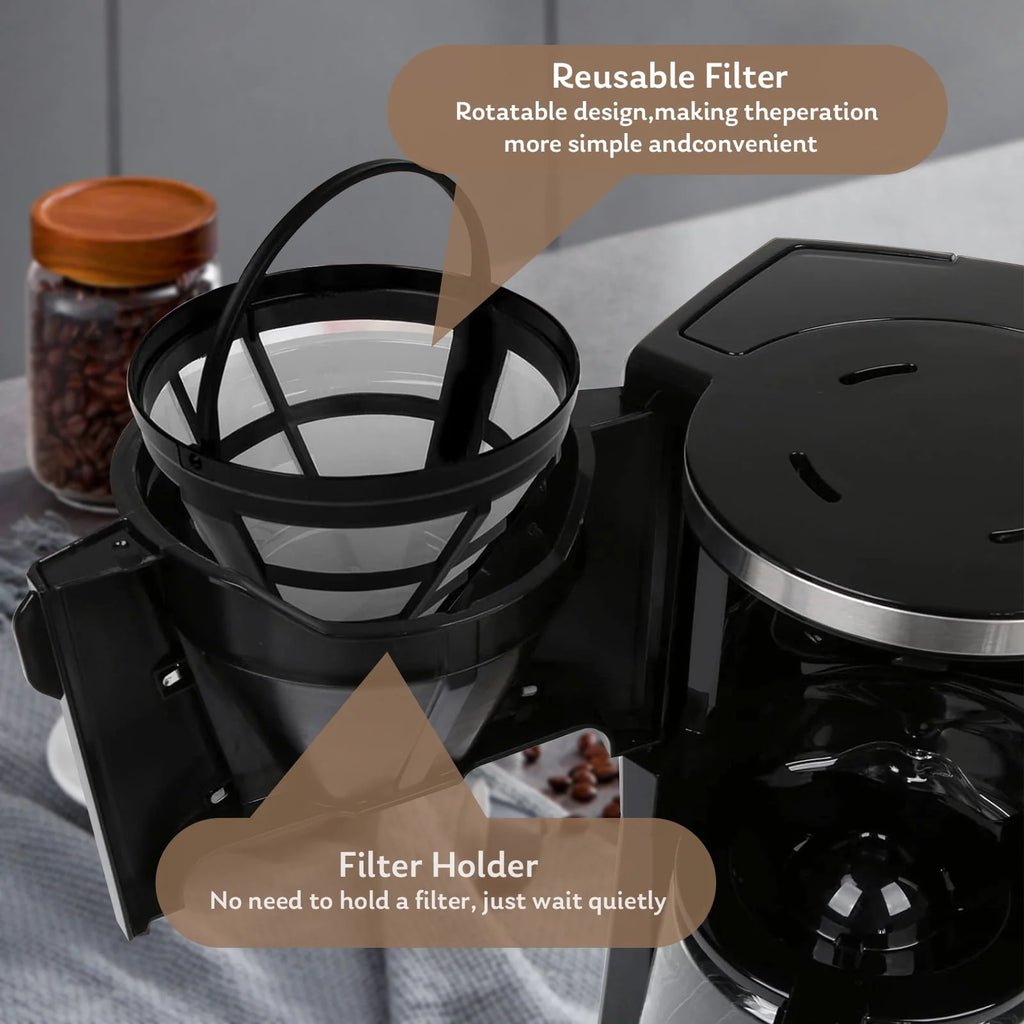 10-Cup Programmable Coffee Maker with Timer, Auto Shut Off, White H553