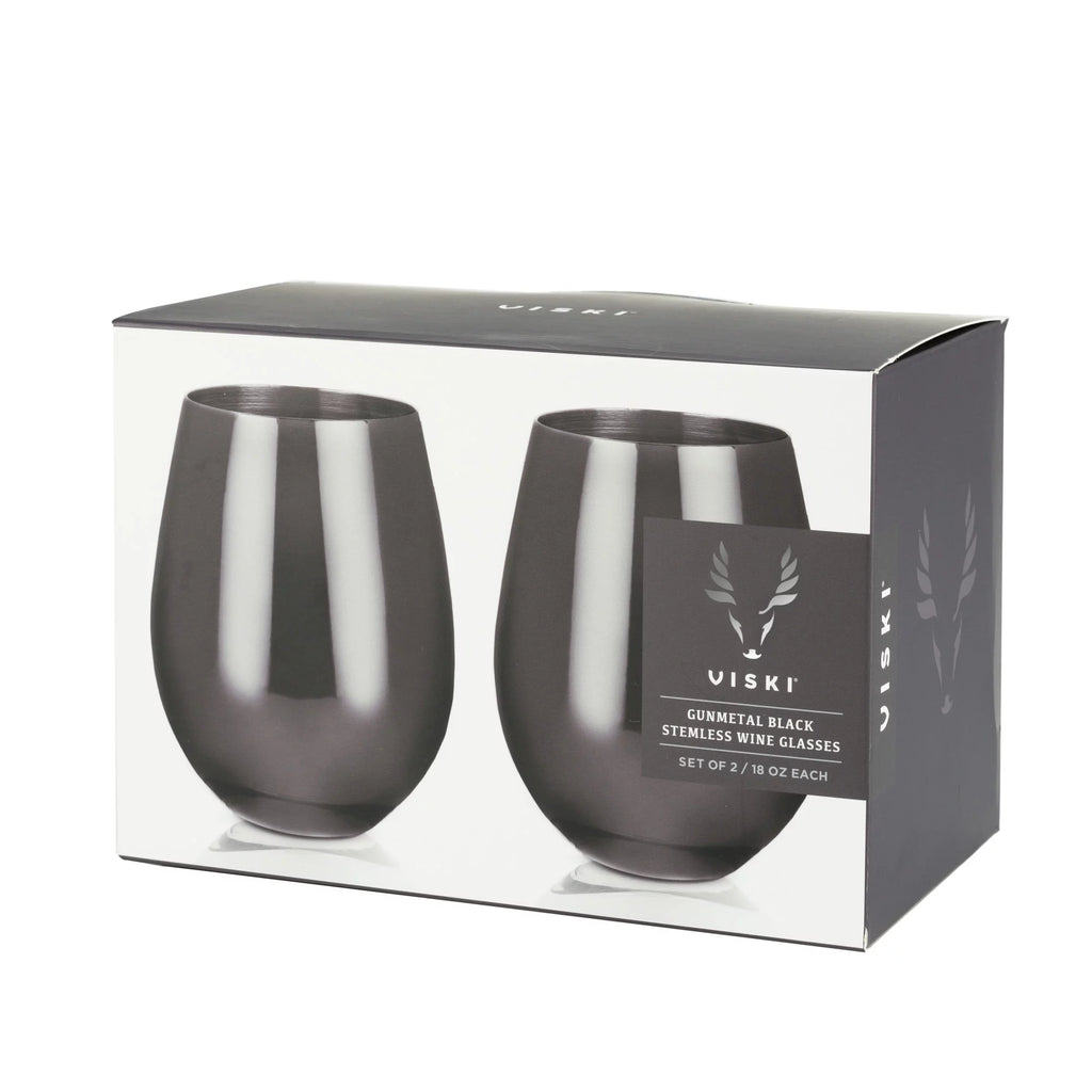 Stemless Wine Glasses Stainless Steel Black 18 Oz J5119