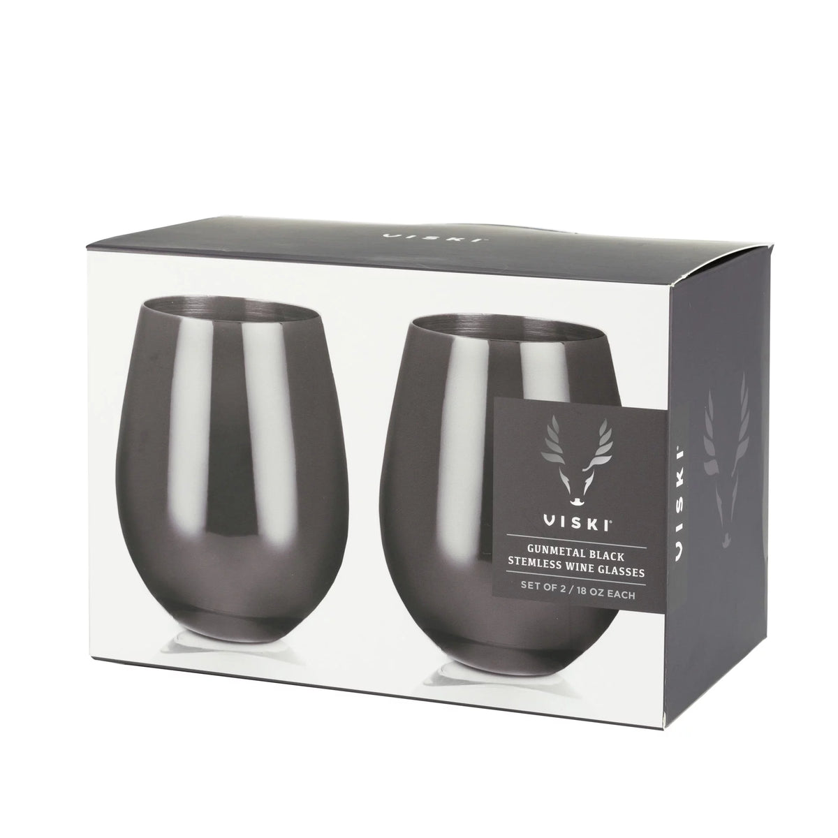 Stemless Wine Glasses Stainless Steel Black 18 Oz J5119