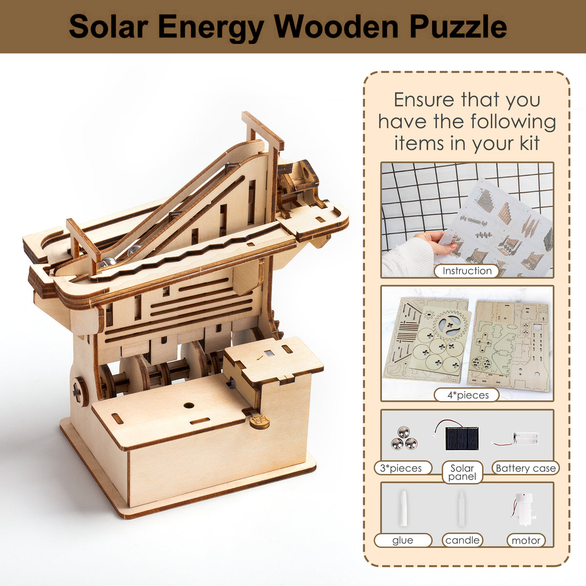 3D Wooden Puzzle Mechanical Gears Set DIY Assembly Model Kits Brain Teaser Games Building Set K821440