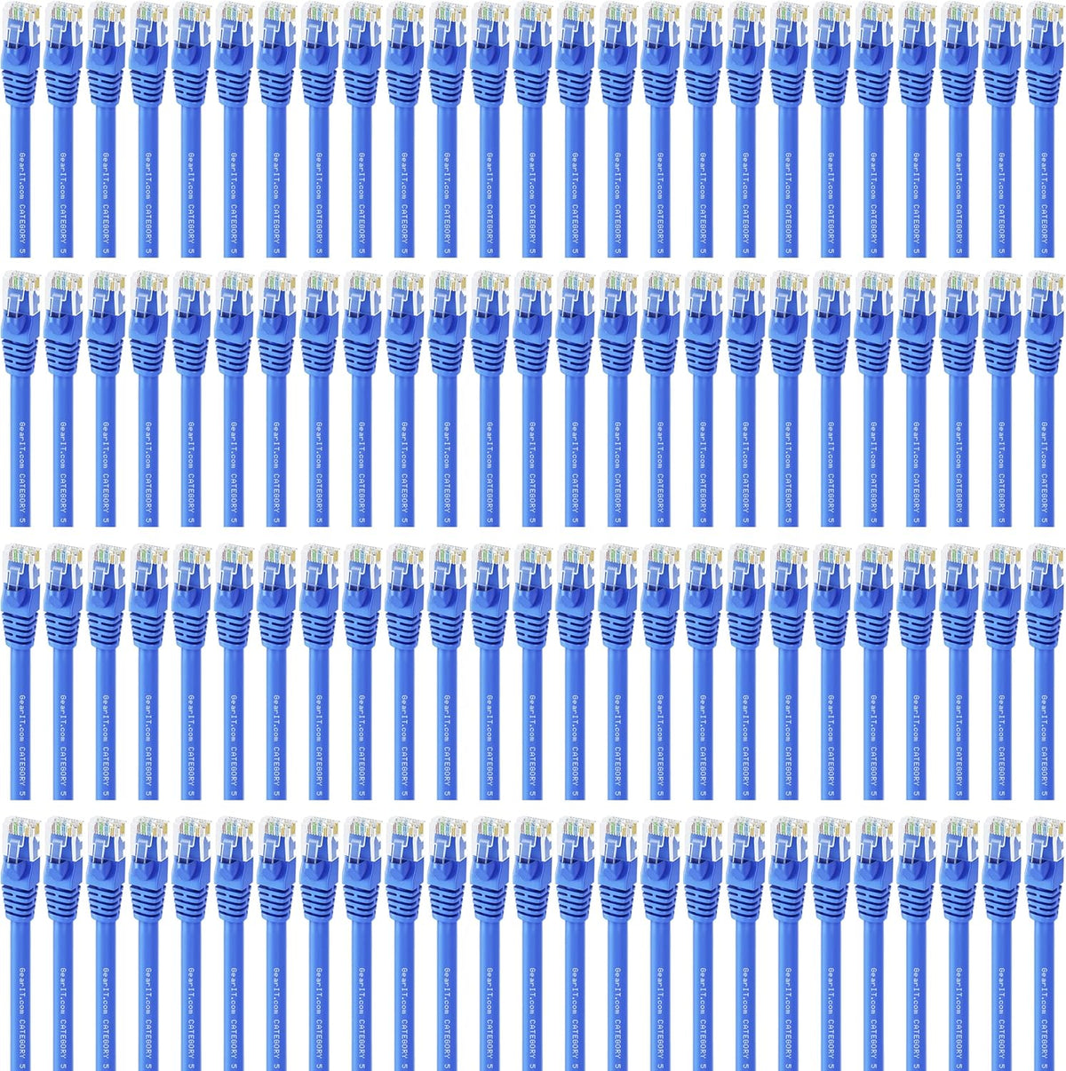 100-Pack Cat5e Ethernet Patch Cable 1.5 Feet Blue C4013