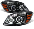 Black LED DRL Halo Projector Headlights Driver Passenger Side V36423