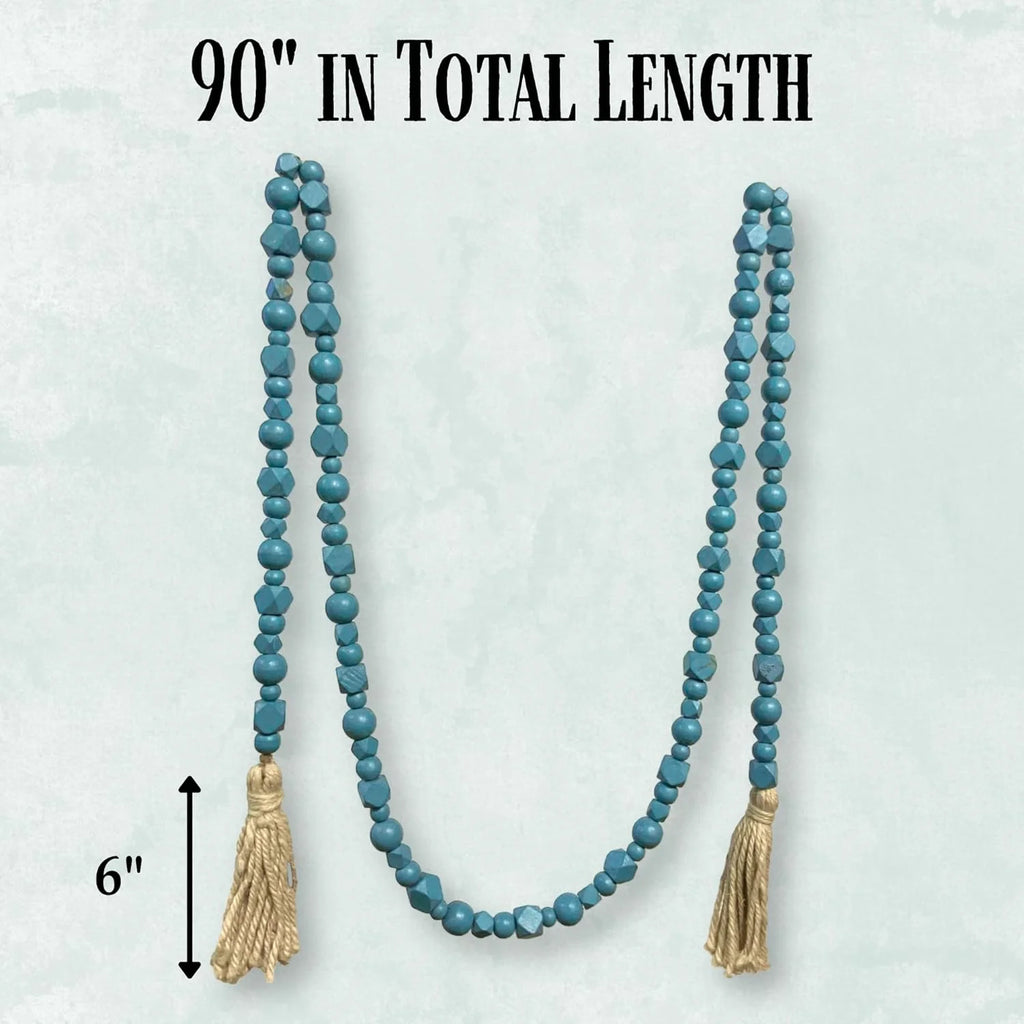 Wooden Bead With Jute Tassels Z693