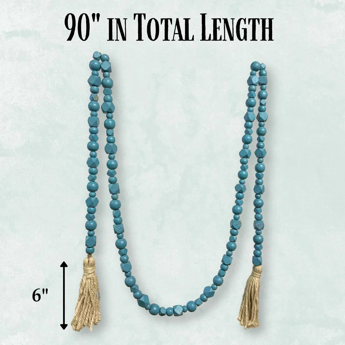 Wooden Bead With Jute Tassels Z693